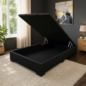 SOMMIER BAUL 2 PLAZAS NEGRO