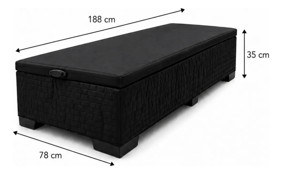 SOMMIER BAUL 1 PLAZA NEGRO - Imagen 4