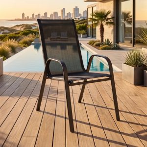 SILLA DE JARDIN TEXTILINA NEGRO